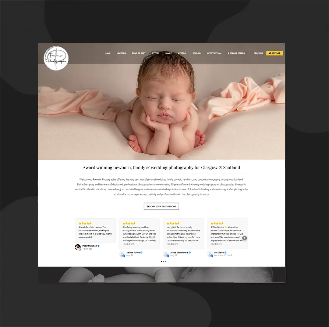 Premier Photography Website Design Example