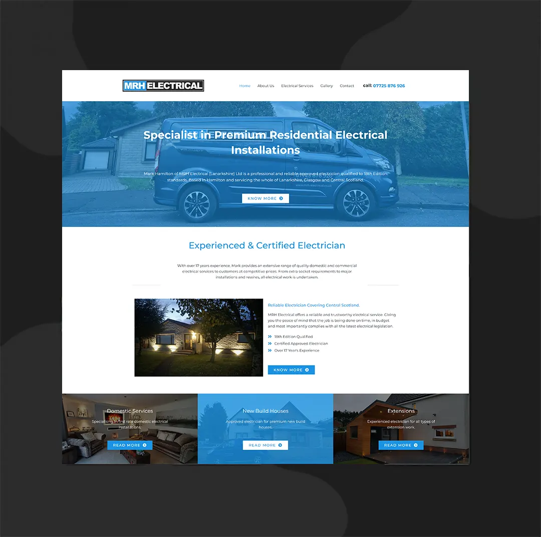 MRH Electrical Website Design Example